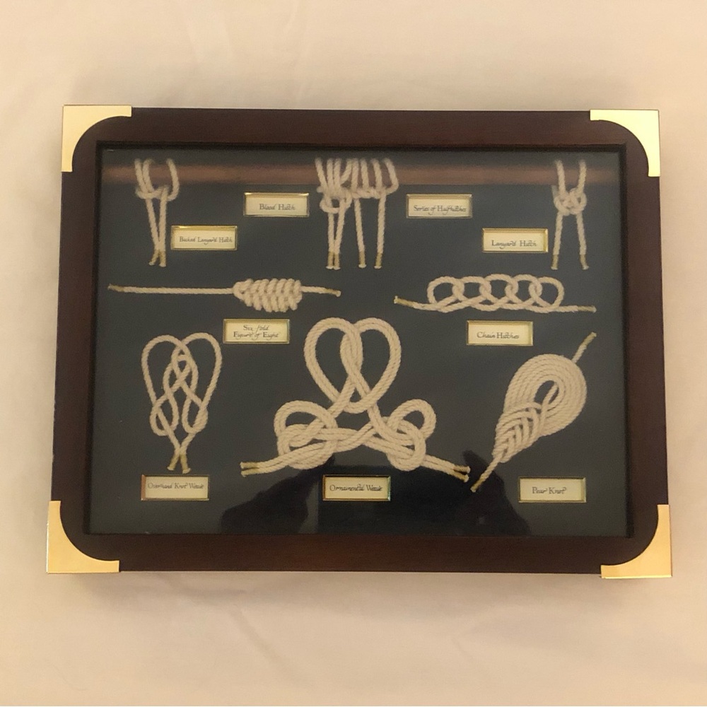 “Authentic Models” Nautical Rope Knot Framed Wall Art #1 Shadow Box Display